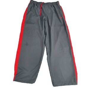 Nike Dri-FIT Track Pants Men XXL Red Stripe Drawstring Adjustable Cuff Athletic